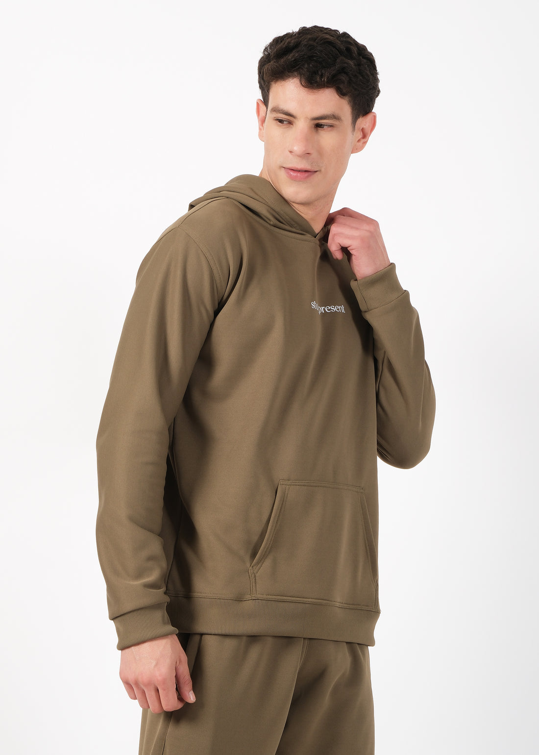 Stay Present Olive Hoodie