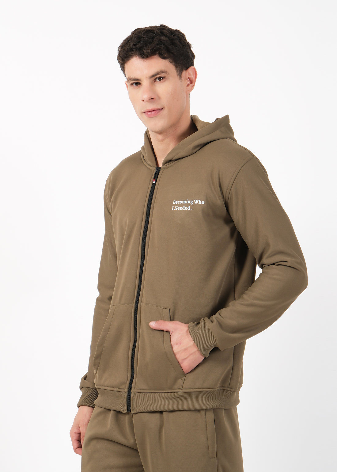 Becoming Who I Needed Olive Zip Hoodie