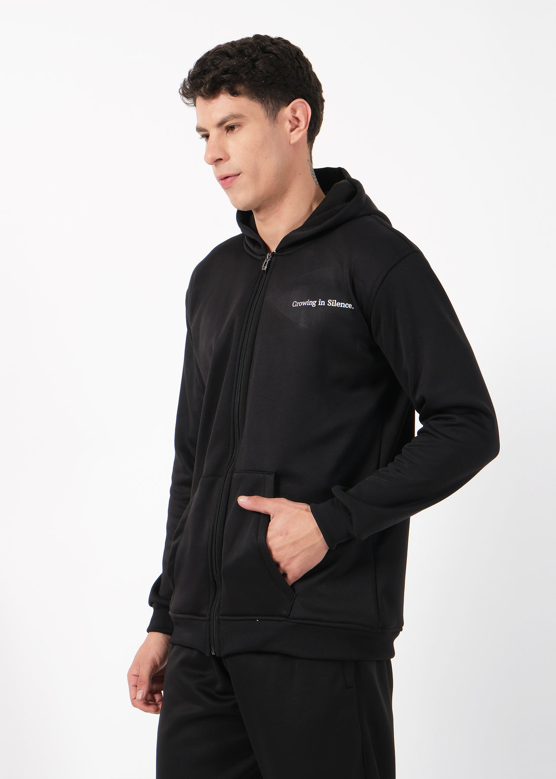 Men’s Black Zip-Up Hoodie Jacket