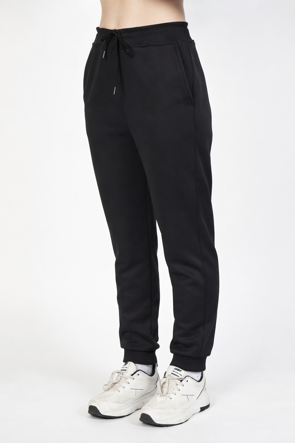 Black High-Waist Tapered Joggers