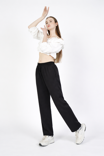 Black Essential Relaxed Lounge TrackPant