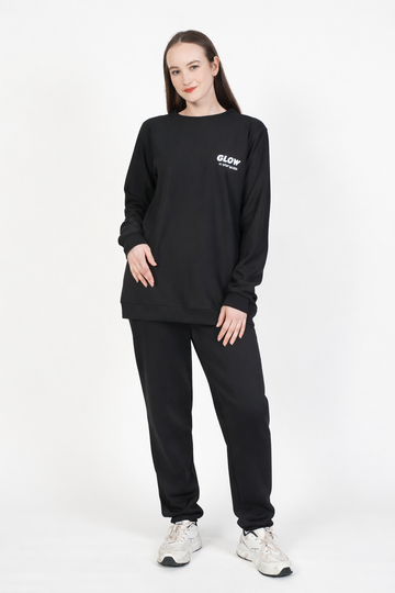 Glow in Your Grace Black Co‑ord Set