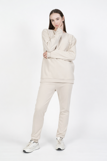 Beige Minimal Athleisure Co‑ord Set